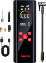 GOOLOO AP150 PRO Tire Inflator Portable Air Compressor, Upgraded UI Color LED Screen & 4X Faster Car Tire Air Pump with Tire Pressure Gauge, 12V Electric Tire Pump with Auto Shut-off for Car,Bike,Ball - Image 2