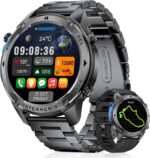 GPS Smart Watch for Men Military Rugged Smartwatches,Compass,50M Waterproof, 500mAh Large Battery,Answer/Make Call, 1.43" AMOLED Screen, Compatible for Android iOS (2 Bands) Black - Image 2