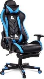 Gaming Chair High Back Ergonomic Computer Racing Chair Adjustable Office Chair with Footrest, Lumbar Support Swivel Chair - Upgraded Version BlackBlue - Image 2