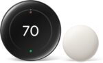 Google Nest Learning Thermostat (4th Gen, 2024) with Nest Temperature Sensor - Energy Saving Smart Thermostat with Adaptive Eco - Works with Alexa and Google Home App - Polished Obsidian - Image 2