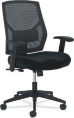 HON Crio High Back Office Chair Mesh Desk Chair With Wheels and Arms - Ergonomic Office Chair with Adjustable Center-Tilt Recline, Home Office Swivel Chair Comfortable for Long Hours - Black - Image 2