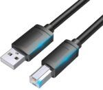 HP Printer Cable - 5FT USB 2.0 A to B High Speed Scanner Cord - Compatible with Canon, Brother, Dell, Lexmark, Epson - Black - Image 2