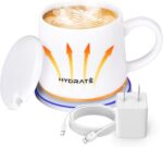 HYDRATE 10oz Smart Mug - White Ceramic Acrylic Self Heating Coffee Mug - Temperature Controlled Mug with Lasting Battery & Sensors - Elegant Rechargeable Ceramic Matte Finish Heated Mugs - Image 2
