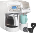 Hamilton Beach FlexBrew Trio 2-Way Coffee Maker, Compatible with K-Cup Pods or Grounds, Single Serve & Full 12c Pot, White with Stainless Steel Accents, Fast Brewing - Image 2