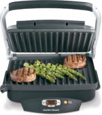 Hamilton Beach Steak Lover's Electric Indoor Searing Grill, Nonstick 100 Square, Stainless Steel (25331), Black and Stainless, Medium - Image 2