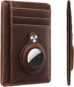 Hawanik Slim Minimalist Front Pocket Air Tag Wallet, RFID Blocking Card Holder Wallet with Airtag Holder - Image 2