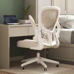 Hbada Office Chair Ergonomic Desk Chair, Office Desk Chairs with PU Silent Wheels, Breathable Mesh Computer Chair with Adjustable Lumbar Support, Flip-up Armrests, Tilt Function, Grey - Image 2