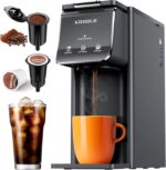 Hot & Iced Coffee Maker, K Cup Coffee Maker Compatible with Ground Coffee, Single-Serve Brewer with Bold Setting, Reusable Filter, Travel Mug Friendly, Compact & Quick Brew, Grey - Image 2
