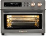 Infrared Heating Air Fryer Toaster Oven, Extra Large Countertop Convection Oven 10-in-1 Combo, 6-Slice Toast, Enamel Baking Pan Easy Clean with Recipe Book, Black Matte Stainless Steel - Image 2