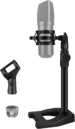 InnoGear Desktop Microphone Stand, Mic Stand Desk Table with Weighted Base Shock Mount Mic Clip 3/8" to 5/8" Adapter Adjustable Height for Hyper X QuadCast Fifine K669B AT2020 Shure SM58 PGA48 - Image 2