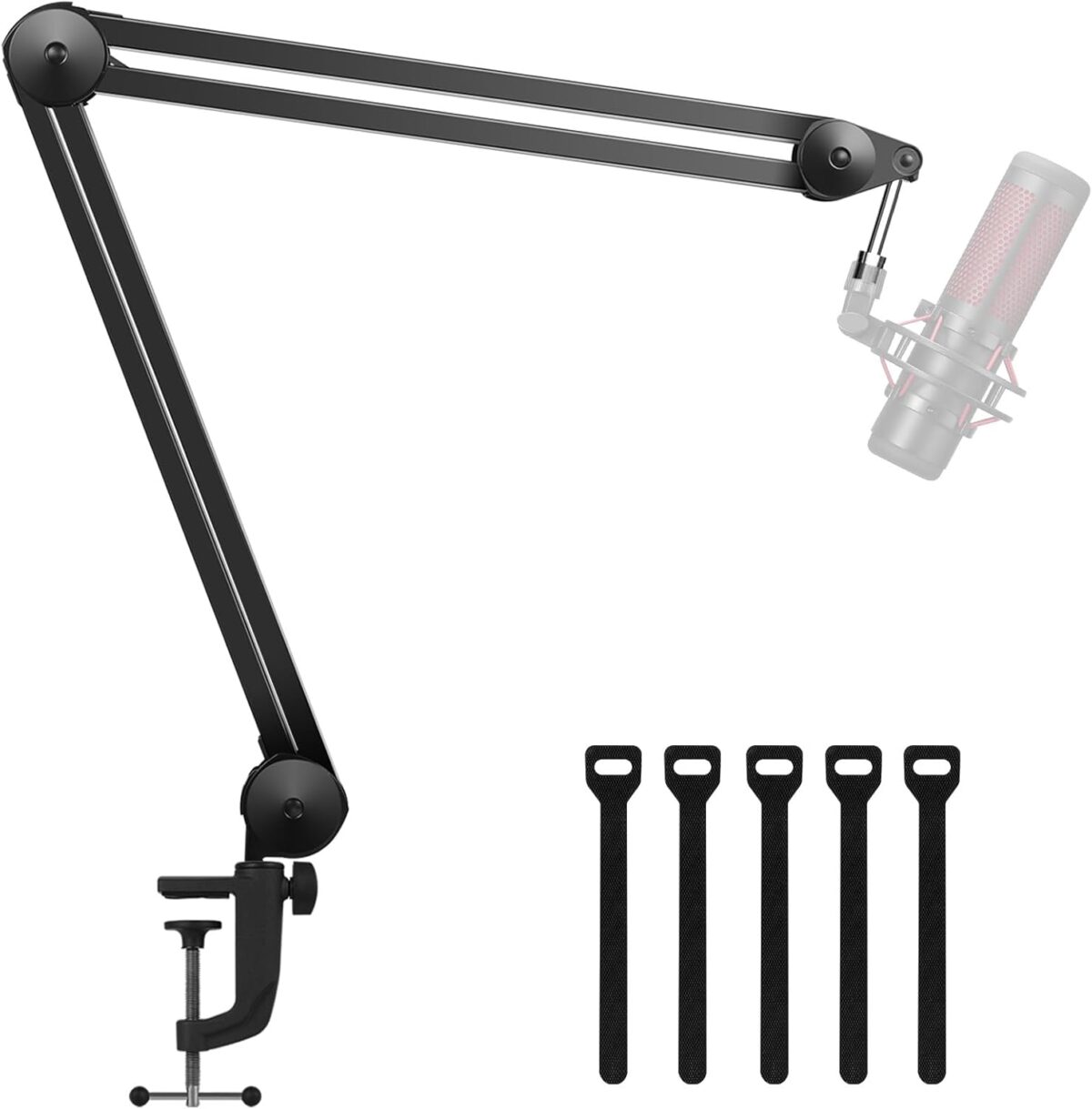 InnoGear Microphone Arm Stand, Heavy Duty Mic Arm Microphone Stand Suspension Scissor Boom Stands with Mic Clip and Cable Ties for Blue Yeti Snowball Hyper X QuadCast SoloCast Fifine Gaming(Large) - Image 2