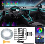Interior Car LED Strip Lights, RGB 6 in 1 Ambient Lighting Kits with 315 inches Fiber Optic, 16 Million Colors APP Wireless Bluetooth Control Car Neon Lights, with Music Sync Function - Image 2