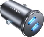 LISEN 90W USB C Car Charger, 2-Port PD 45W & QC 3.0 USB C Cigarette Lighter Adapter for iPhone 16 [All Metal & Mini] USB C Car Charger Fast Charging for iPhone 16/15/14/13 Pro, Galaxy S25/S24, iPad - Image 2