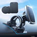 LISEN Magnetic Car Phone Mount for iPhone and Android with 6 Magnets and Adjustable Arch Design, Black - Image 2