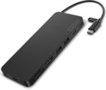 Lenovo USB-C Slim Travel Dock, 8 Ports, Up to 65W PD Pass Through, Integrated USB-C Cable, 4K Display Support, Black - Image 2