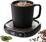 Lerat Coffee Mug Warmer & Mug Set for Desk, Electric Coffee Cup Warmer with Auto Shut Off, 3 Temperature Setting Smart Cup Warmer for Heating Coffee, Milk, Beverage, Candle Jar (Black), 12oz - Image 2