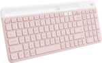 Logitech K585 Multi-Device Slim Wireless Keyboard, Built-in Cradle for Device; for Laptop, Tablet, Desktop, Smartphone, Win/Mac, Bluetooth/Receiver, Compact, Easy Switch, 24 Month Battery - Rose - Image 2