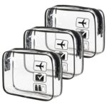 MODENGKONGJIAN TSA Approved Toiletry Bag, 3 Pcs Clear Toiletries Bags Quart Size Travel Makeup Cosmetic Bag for Women Men, Carry on Airport Airline Compliant Bag (Black) - Image 2