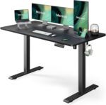 Marsail Electric Standing Desk, 55x24 Inch Adjustable Height Sit Stand up Desk for Home Office Furniture Computer Desk with 3 Memory Presets, Headphone Hook - Image 2
