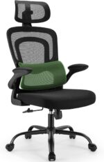 Marsail Office Chair Ergonomic-Desk Chair: High Back Mesh Office Chair with Lumbar Support,Flip-Up Armrests&2D Headrest,Gaming Chair with Rocking Tilt, Swivel Computer Task Chair for Long Hours - Image 2