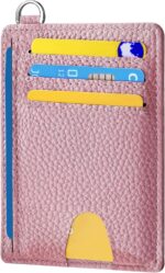 Mayski Slim Minimalist Wallet, Front Pocket Wallets, RFID Blocking, Credit Card Holder for Men & Women(Litchi Pink) - Image 2