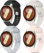 Meliya 4 Pack Bands for Samsung Galaxy Watch 7/FE/6/5/4 Band 40mm 44mm, 20mm Soft Silicone Sport Replacement Strap for Galaxy Watch 7 Band Women Men - Image 2