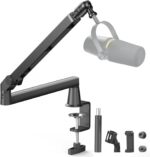 Microphone Boom Arm, Low Profile Mic Arm with 360° Rotation, Cable Management, Extended Riser, Mic Clip, Microphone Stand for Blue Yeti HyperX QuadCast Shure Elago - Image 2