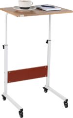 Mind Reader Standing Desk, Laptop Stand, Height Adjustable, Computer Table, Work Table, MDF, 21.75"L x 15.75"W x 33"H, White - Image 2
