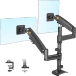 NB North Bayou Dual Monitor Desk Mount Stand Full Motion Swivel Computer Monitor Arm Fits 2 Screens up to 27'' with Load Capacity 4.4~19.8lbs for Each Monitor H180-G - Image 2