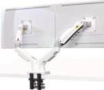 NB North Bayou Dual Monitor Desk Mount Stand Full Motion Swivel Computer Monitor Arm for Two Screens 17-27 Inch with 4.4~19.8lbs Load Capacity for Each Display F160-W - Image 2