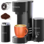 NEWSETS Single Serve Coffee Maker for K Cups and Ground Coffee, 4 in 1 Coffee Machine with Grinder and Milk Frother, 6 to 14oz Brew Sizes, 28oz Removable Water Reservoir, Self-cleaning Function, Black - Image 2