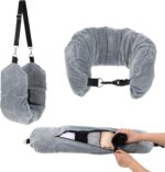 Neck Pillow for Traveling, Polyester Stuffable Neck Pillow Packable Empty Soft Travel Pillow Case Cover No Filler Luggage Pillow Storage Bag Travel Essentials for Travel Home Office - Image 2