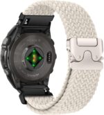 Nylon Braided Watch Band for Garmin Fenix 8 43mm/Fenix 7S Pro Solar/Fenix 7S/Fenix 6S/ Fenix 6S Pro/Descent Mk3S/Mk3Si, Secure Parachute-Style Buckle Strap for Garmin QuickFit 20 mm - Image 2