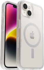 OtterBox iPhone 14 & iPhone 13 Symmetry Series+ Case - CLEAR , ultra-sleek, snaps to MagSafe, raised edges protect camera & screen - Image 2