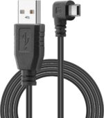 PASOW Mini USB Power Cable 90 Degree Right Angle (No Data Transfer) - USB 2.0 A-Male to Mini-B Car Vehicle Power Suppy Cord for Dash Cam (11.5FT) - Image 2