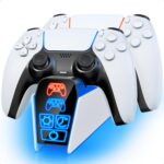 PS5 Controller Charger Station for Dualsense Controller & Edge Controller for PlayStation 5 Storage, PS5 Accessories Charging Station with Timer Function - Image 2