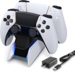 PS5 Controller Charging Station Dock, Dual Charging for Dualsense, Wireless Accessories with Blue LED ON/Off Automatically - Image 2