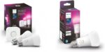 Philips Hue Smart Light Starter Kit - Includes (1) Bridge and (2) 60W A19 LED Bulb, 800LM, E26 & Smart 60W A19 LED Bulb - White and Color Ambiance Color-Changing Light - 1 Pack - 800LM - Image 2