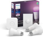 Philips Hue White and Color Ambiance Base Lumen (60W) Smart Button Starter Kit, 16 Millions Colors, Works with Amazon Alexa, Google Assistant, Apple HomeKit 60 Watt (OLD VERSION) - Image 2