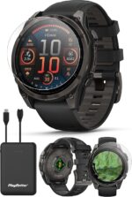 PlayBetter Garmin Fenix 8 AMOLED Sapphire (47mm, Carbon Gray DLC Titanium) Multisport GPS Smartwatch Bundle - 1.4” Touchscreen, Built-in LED Flashlight Charger & Screen Protectors - Image 2