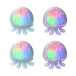 PlayVital Cute Universal Illuminated LED Thumbstick Grips for ps5, for ps4, Joystick Caps for Xbox Series X/S, for Xbox One, Switch Pro Controllers, Joystick Protection - Jellyfish Purple & Blue - Image 2