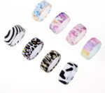 Printed Silicone Protective Cover Compatible with Oura Ring Protector,8pcs Elastic Case for Oura Ring Gen4/3 Smart Ring Starry (Printed case, S for 6/7/8/9) - Image 2