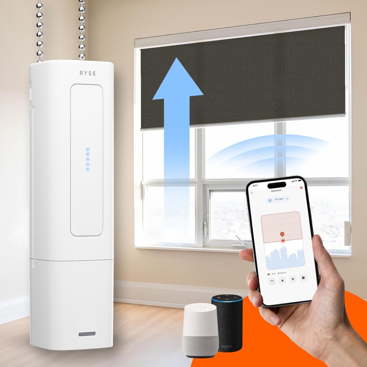 RYSE SmartShade + BatteryPack | Smart Home Smart Shades with Remote | Turn Your Current Shades into SmartShades | Smart Home Smart Blinds Motorized Window Shades (SmartShade + Wireless Battery Pack) - Image 2