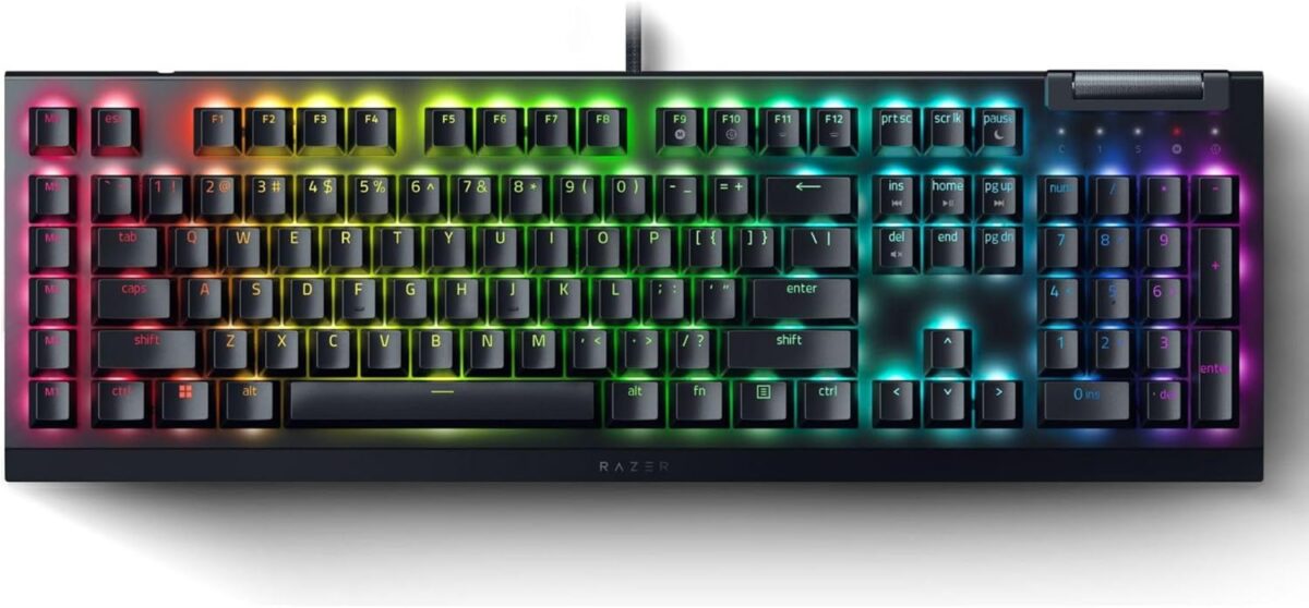 Razer BlackWidow V4 X Mechanical Gaming Keyboard: Yellow Switches Linear & Silent - 6 Macro Keys - Chroma RGB - Doubleshot ABS Keycaps - Roller & Media Keys Snap Tap - Image 2