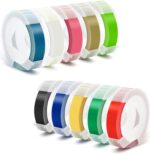 Replacement 3D Embossing Labels Tape Compatible with Dymo Embossing Label Maker DIY Manual Label Printer,1/4''x 9.8',10 Colours Plastic Organizer Embossing Label Makers 1610 Tape 10 Rolls - Image 2
