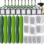 Replacement Parts accessories for Roomba i3 i3+ i4 i6 i6+ i7 i7+ i8 i8+/Plus E5 E6 E7 I,E &J Series Vacuum Cleaner,3 Set Roller Brushes 8 HEPA Filters 10 Side Brushes 1 caster wheel 10 vacuum bag - Image 2
