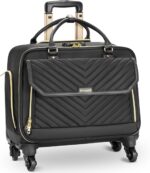 Rolling Briefcase for Women with 4 Spinner Wheels and Telescopic Extendable Handle, Laptop Bag with Wheels, Roller Computer Bag for Work Travel Carry On Luggage, TSA Friendly Design, Black - Image 2