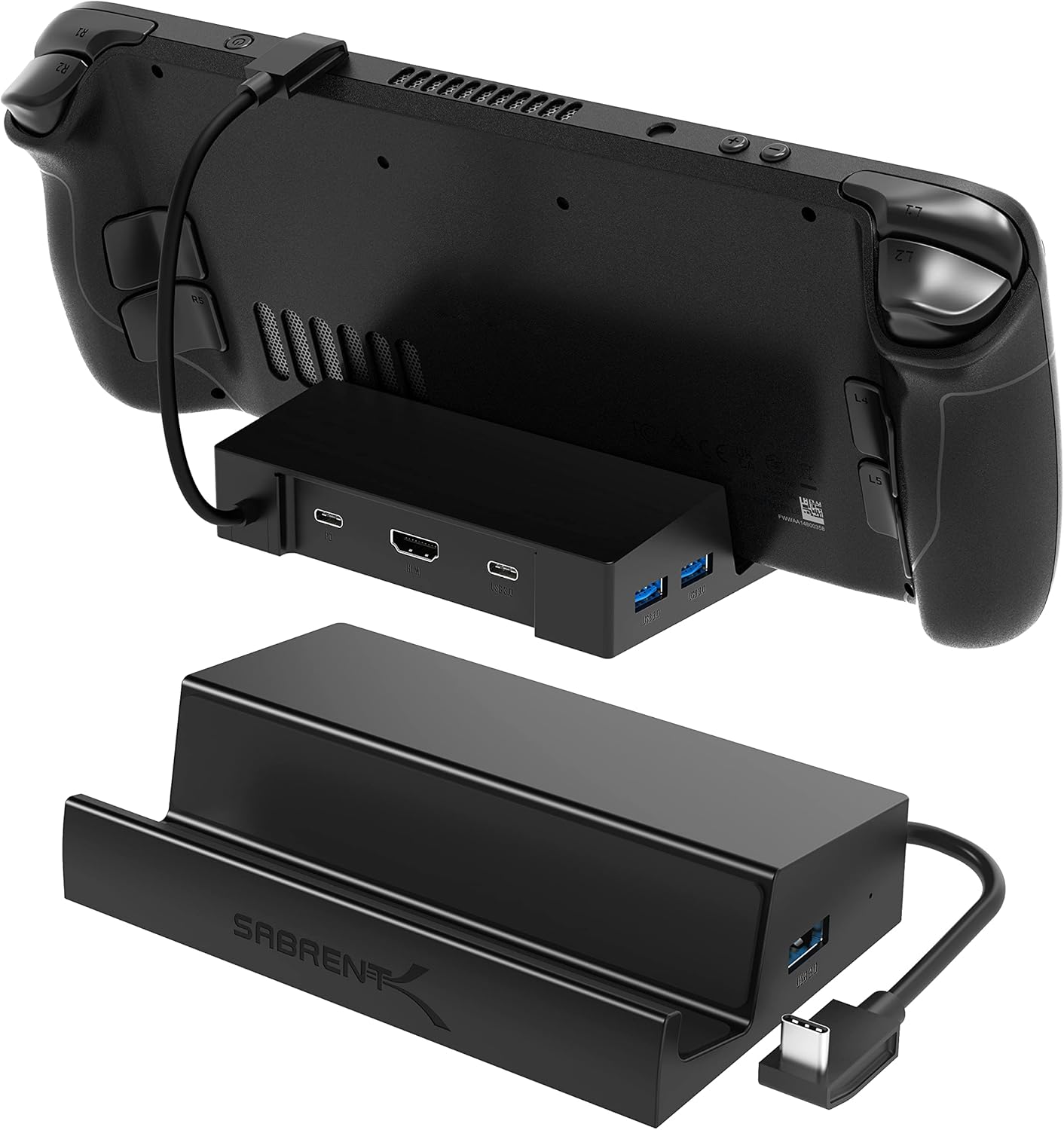 SABRENT Docking Station for Steam Deck & ROG Ally – 6-Port USB-C Hub with 95W PD Charging, 4K HDMI, 3 USB-A Ports, Type-C Data, Integrated Cable – Works with Tablets & Laptops (DS-SD6P) - Image 2