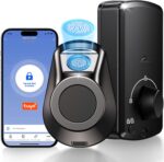 SEPOX® Smart Deadbolt Door Lock, 5-in-1 Keyless Entry (Fingerprint, Bluetooth, WiFi, Tuya APP, Key) Auto Lock/Unlock, Front Gate & Bedroom Compitable, Upgrade Lever & Knob, Unique & Universal Design - Image 2