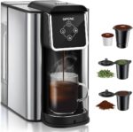 SIFENE single serve coffee machine 3-in-1 coffee maker for quick brew pods ground and loose tea 6-10oz cup sizes 50oz removable water tank 1150w compact efficient black - Image 2